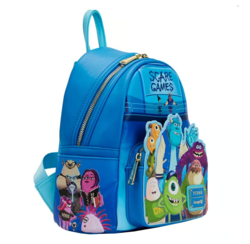 Loungefly Disney Monsters Inc University Blue Mini Leather Backpack NEW IN BAG